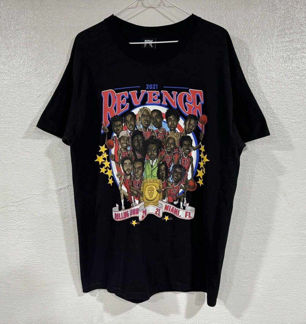 Rolling Loud 2021 Revenge Double Sided Cartoon Rap Shirt Size Large Made In USA